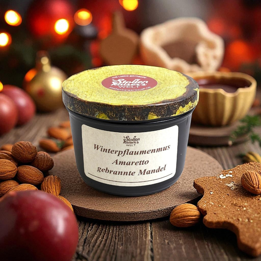 Winterpflaumenmus Amaretto gebrannte Mandel